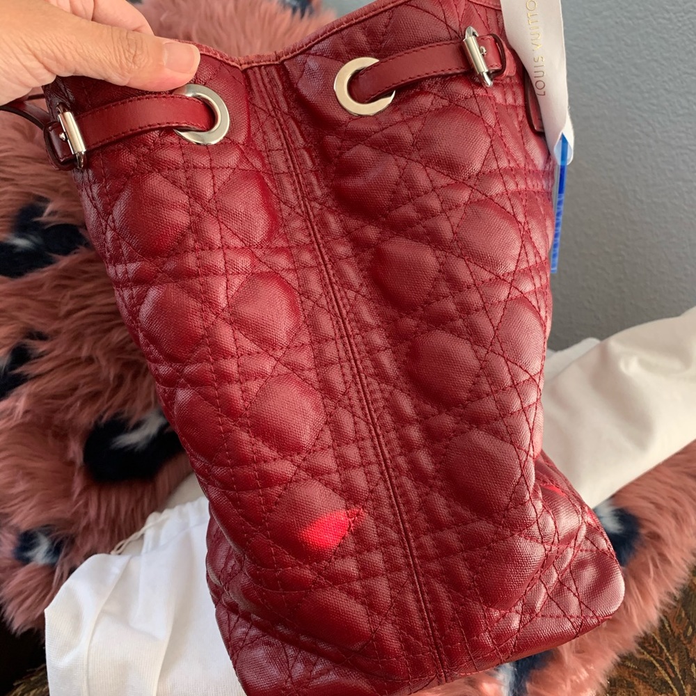 Dior Panarea Cannage Red Tote Great Condition - Picture 16 of 17